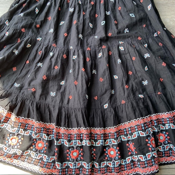 French Connection Floral Embroidered Tiered Boho Maxi Skirt - Picture 14 of 16